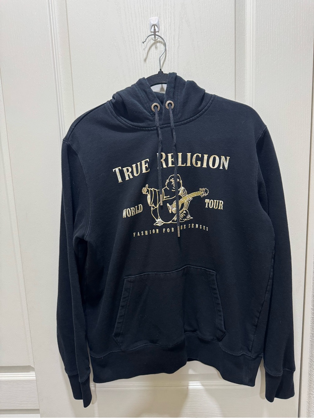 True Religion Men’s L Black Buddha World Tour Graphic Hoodie
